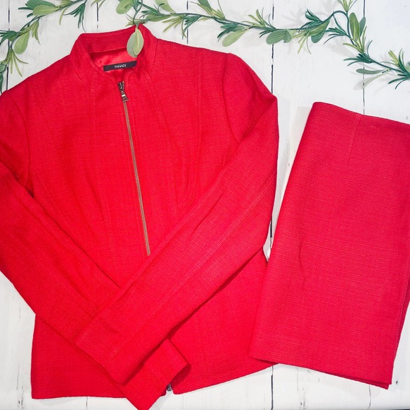 Tahari Jackets & Blazers - TAHARI Red Zip-Up Skirt Suit (Sz 8)
